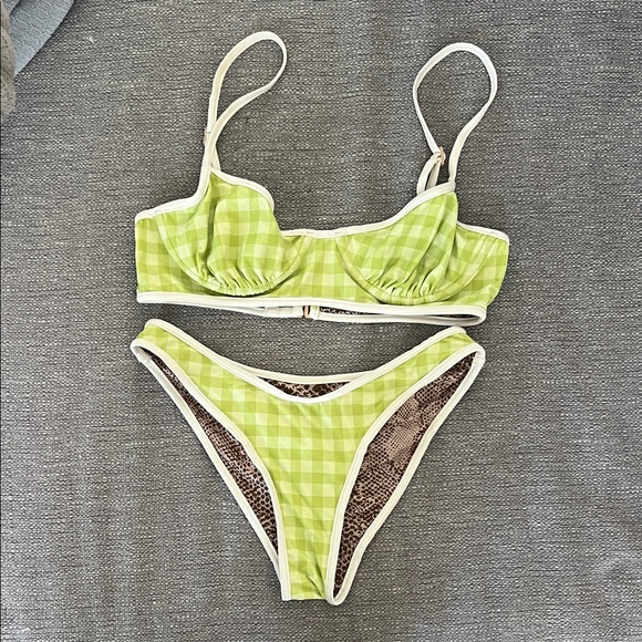 Acacia Swimwear Stevie Piped Bikini Set Medium - Picture 1 of 4